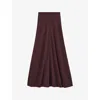 Joseph Womens Maraschino Flared Knitted Jersey Maxi Skirt In Burgundy