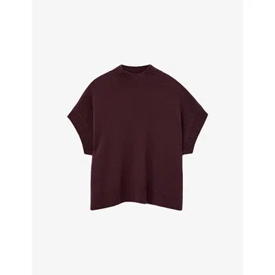 Joseph Womens Maraschino Short-sleeved Knitted Cashmere Top In Red