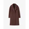 Joseph Yves Brushed Double Face Alpaca Coat In Brown