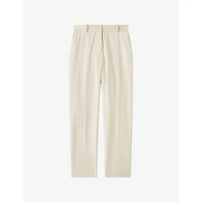 Joseph Womens Marble Coleman Slim-fit Mid-rise Stretch-cotton Trousers In Neutral