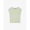 Joseph Womens Matcha Cap-sleeve Linen-jersey Top