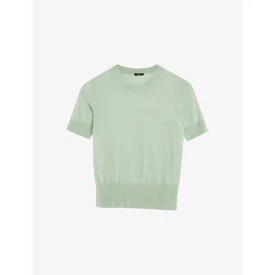 Joseph Womens Matcha Cashair Short-sleeved Cashmere Top