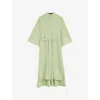 Joseph Womens Darius Detachable-belt Silk Midi Dress Matcha In Matcha
