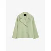 Joseph Womens Gilkes Double-breasted Wool And Silk Jacket Matcha