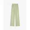 Joseph Hulin Wide-leg Silk Crepe De Soie Trousers In Matcha
