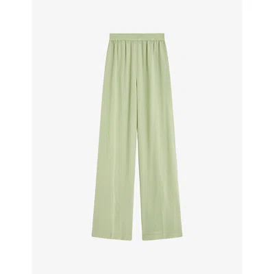 Joseph Womens Hulin Wide-leg Silk Trousers Matcha