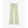 Joseph Womens Matcha Tafira Flared-leg Stretch-woven Trousers
