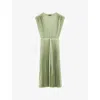 Joseph Womens Matcha Volta Plissé Woven Midi Dress In Matcha