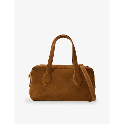 Joseph Womens Mini Loaf Suede Shoulder Bag Light Taup In Light Taupe