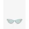 Joseph Womens Mint Laarous Cat-eye Acetate Sunglasses In Blue