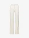 Joseph Womens Ivory Morissey Straight-leg High-rise Stretch-woven Trousers In White