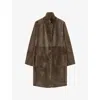 Joseph Womens Mushroom Britanny Reversible Leather And Shearling Coat In Brown