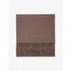 Joseph Womens Mushroom Cecile Brand-embroidered Wool Scarf In Brown
