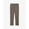 Joseph Womens Mushroom Coleman Straight-cut Leather Trousers In Gray