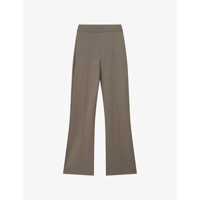 Joseph Womens Mushroom Milano Mid-rise Stretch-knit Trousers In Brown