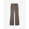 Joseph Womens Mushroom Tafira Flared Stretch-leather Trousers In Brown
