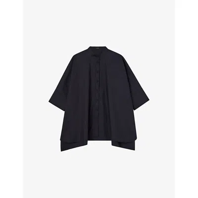 Joseph Womens Navy Congo Oversized Cotton Blouse