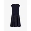 Joseph Womens Navy Dropped-waist Relaxed-fit Cotton-jersey Midi Dress In Navy