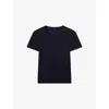 Joseph Womens Navy The Jersey Rib Round-neck Stretch-cotton T-shirt Xs