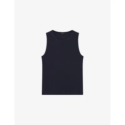 Joseph Womens Navy The Jersey Rib Round-neck Stretch-cotton Tank Top