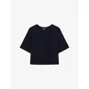 Joseph Ribbed Raglan-sleeve Top In Navy