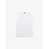 Joseph Womens Off White The Jersey Rib Round-neck Stretch-cotton Tank Top