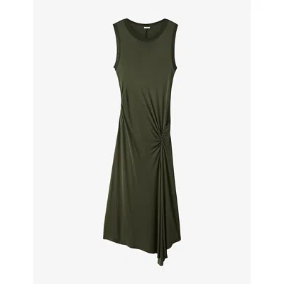 Joseph Womens Palm Leaf Cheikh Sleeveless Jersey Maxi Dress In Green