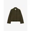 Joseph Womens Palm Leaf Kalaa Relaxed-fit Wool And Silk Jacket In Green