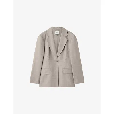 Joseph Womens Powder Melange Fallon Single-breasted Tailored Wool Blazer In Neutral