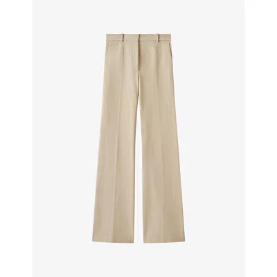 Joseph Womens Powder Tafira Flared Stretch-woven Trousers In White