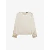 Joseph Womens Quail Anna Ruched-sleeves Silk Satin Blouse