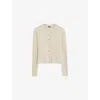 Joseph Womens Quail V-neck Ribbed Wool-blend Cardigan In Quail