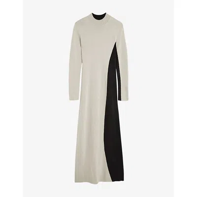 Joseph Womens  Colour-block Knitted Maxi Dress In Quail/black