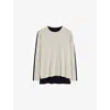 Joseph Bi-color Crewneck Sweater In Quail/black