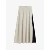 Joseph Bi-color Knit Maxi Skirt In Quail/black
