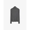 Joseph Ribbed Cable Knit High Neck Jumper In Ivory/black
