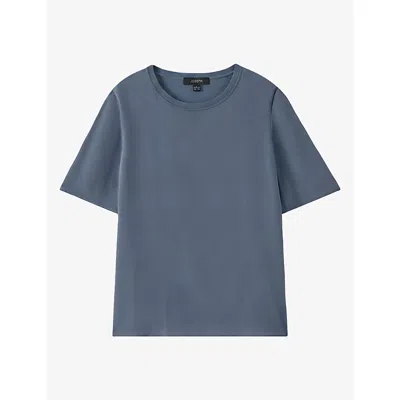 Joseph Womens Rubin Crepe De Soie Silk Blouse Mineral In Gray