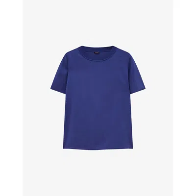 Joseph Womens Cobalt Rubin Regular-fit Silk-crepe T-shirt In Blue
