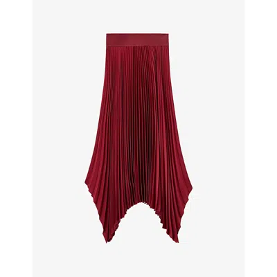 Joseph Pleated Asymmetric-hem Skirt In Brown