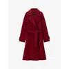Joseph Womens Ruby Arline Double-breasted Wool And Cashmere Coat In Red
