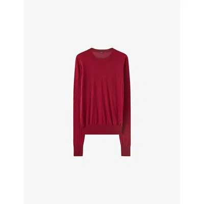 Joseph Womens Ruby Cashair Round-neck Cashmere Jumper Xl In Red