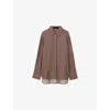 Joseph Womens Ruby Combo Joe Abstract-print Lyocell And Silk Blouse In Brown