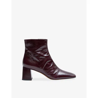 JOSEPH WOMENS JOSEPH PATENT-LEATHER HEELED ANKLE BOOTS