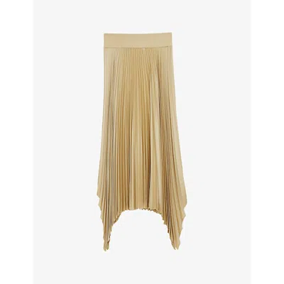 Joseph Asymmetric-hem Pleated Midi Skirt In Beige