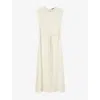Joseph Womens  Garnier Pleated-texture Viscose And Silk-blend Midi Dress