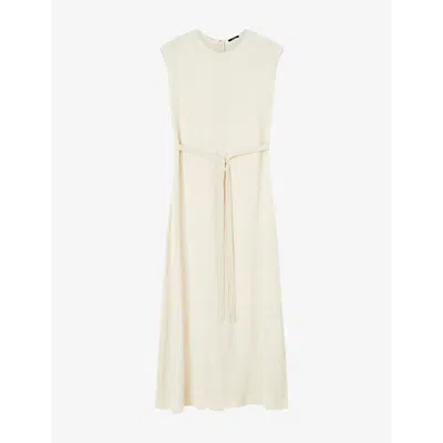 Joseph Womens  Garnier Pleated-texture Viscose And Silk-blend Midi Dress