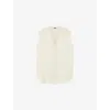 Joseph Womens  Lucien Pleated-texture Viscose And Silk-blend Top