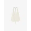 Joseph Womens Seashell Suez Halter-neck Pleated Silk-blend Waistcoat In White
