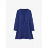 Joseph Womens Cobalt Siam Knitted-trim Silk-crepe Mini Dress In Blue