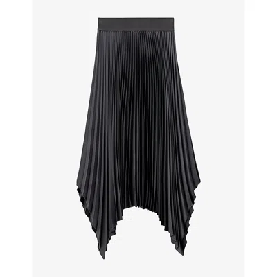 Joseph Womens Ade Pleated High-rise Woven Midi Skirt Smoke In Gray